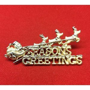 Seasons Greetings Pin/ Brooch